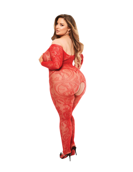 BACI BODYSTOCKING MANGA LARGA SIN ENTREpierna ROJO, QUEEN