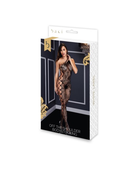 BODYSTOCKING BACI CON HOMBROS DESCONECTADOS NEGRO, OS