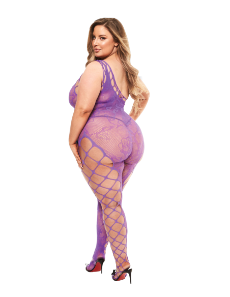 BODYSTOCKING BACI CON HOMBROS DESCONECTADOS MORADO, QUEEN