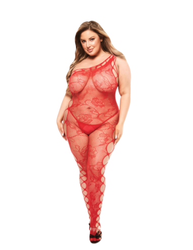 BODYSTOCKING BACI CON HOMBROS ROJOS, QUEEN