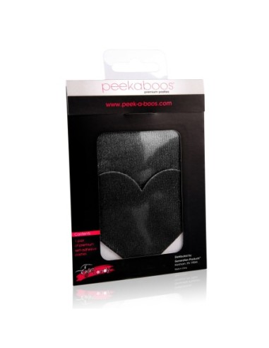 PEEKABOO PASTIES CORAZÓN SATINADO NEGRO