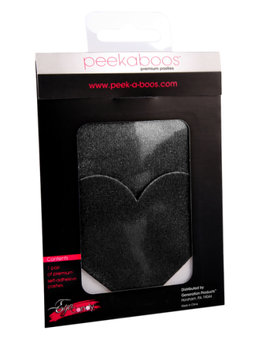 PEEKABOO PASTIES CORAZÓN SATINADO NEGRO