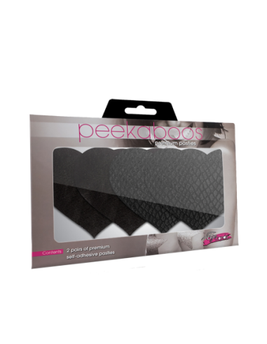 PEEKABOO PASTIES CORAZONES NEGROS CLÁSICOS