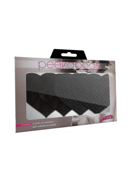 PEEKABOO PASTIES CORAZONES NEGROS CLÁSICOS