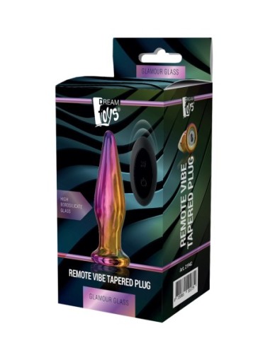 ENCHUFE CÓNICO VIBRADOR REMOTO GLAMOUR GLASS