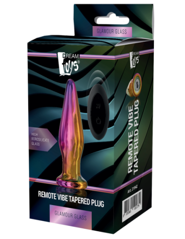 ENCHUFE CÓNICO VIBRADOR REMOTO GLAMOUR GLASS