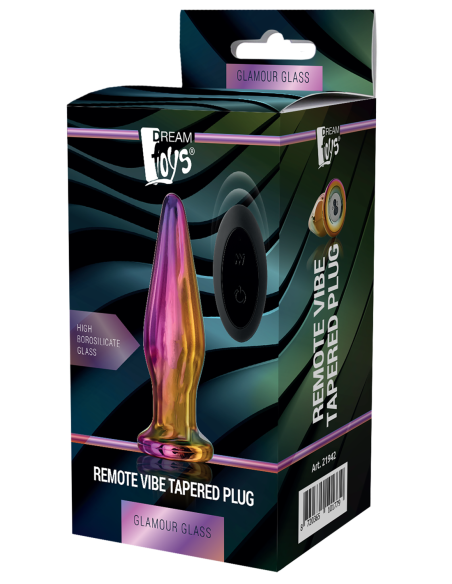 ENCHUFE CÓNICO VIBRADOR REMOTO GLAMOUR GLASS