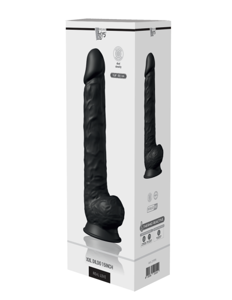 REAL LOVE DILDO XXL DUAL DENSIDAD 15INCH Negro