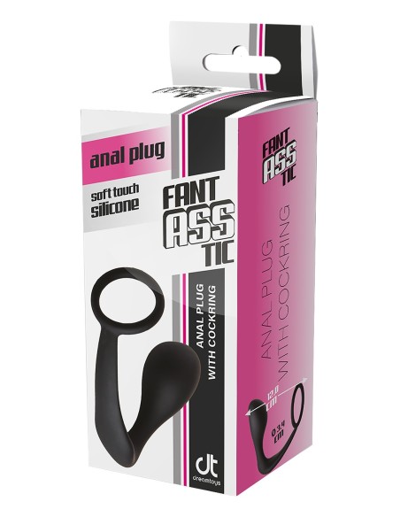 FANTÁSTICO PLUG ANAL CON COCKRING NEGRO