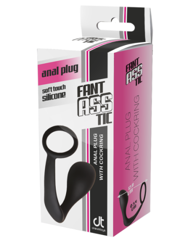 FANTÁSTICO PLUG ANAL CON COCKRING NEGRO