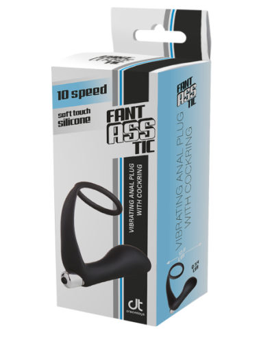 FANTASSTIC PLUG VIBRADOR ANAL CON COCKRING NEGRO