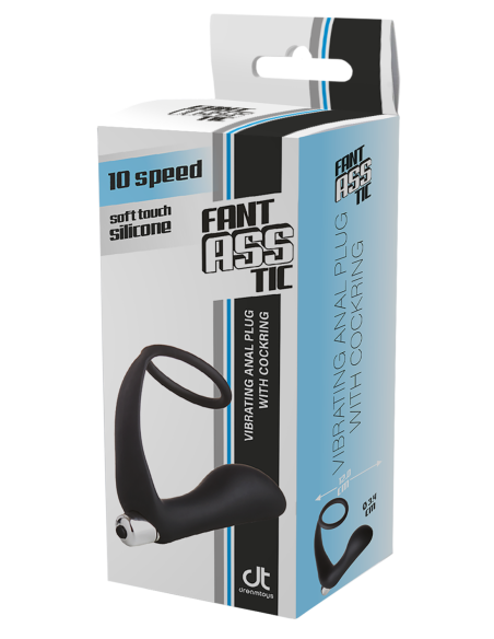 FANTASSTIC PLUG ANAL VIBRADOR CON COCKRING NEGRO