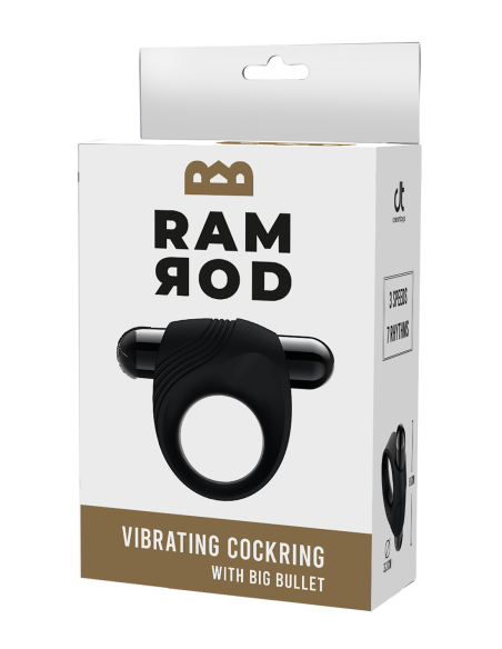 RAMROD COCKRING VIBRADOR CON BIG BULLET NEGRO