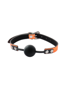 MORDAZA DE BOLA RADIANTE QUE BRILLA EN NARANJA OSCURO