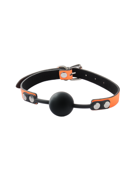 MORDAZA DE BOLA RADIANTE QUE BRILLA EN NARANJA OSCURO