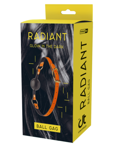 MORDAZA DE BOLA RADIANTE QUE BRILLA EN NARANJA...