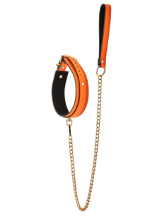 COLLAR Y CORREA RADIANTE QUE BRILLAN EN NARANJA OSCURO