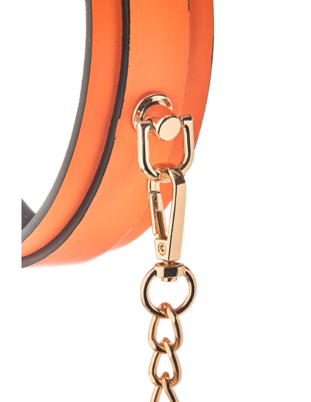 COLLAR Y CORREA RADIANTE QUE BRILLAN EN NARANJA OSCURO