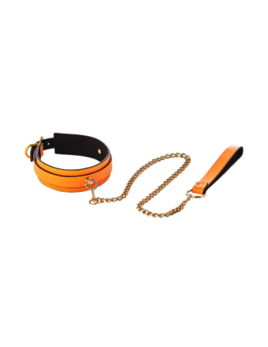 COLLAR Y CORREA RADIANTE QUE BRILLAN EN NARANJA...