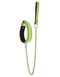 COLLAR Y CORREA RADIANTE QUE BRILLAN EN VERDE OSCURO