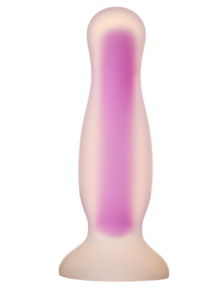PLUG RADIANTE DE SILICONA SUAVE QUE BRILLA EN LA OSCURIDAD MORADO MEDIO