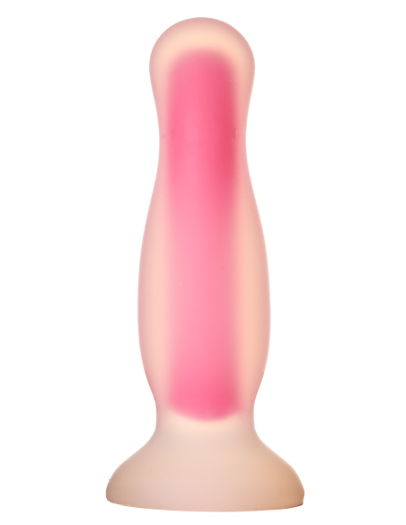 PLUG RADIANTE DE SILICONA SUAVE QUE BRILLA EN LA OSCURIDAD GRANDE ROSA