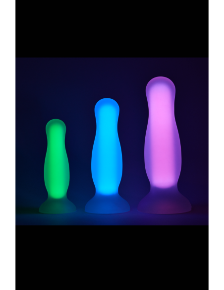PLUG RADIANTE DE SILICONA SUAVE QUE BRILLA EN LA OSCURIDAD GRANDE ROSA