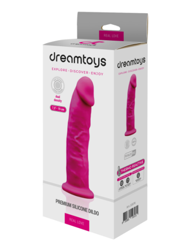 REAL LOVE DILDO 7.5INCH FUCSIA