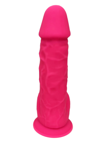 REAL LOVE DILDO CON BOLAS 8.5INCH FUCSIA