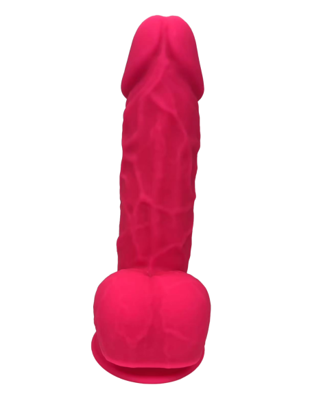 REAL LOVE DILDO CON BOLAS 8.5INCH FUCSIA