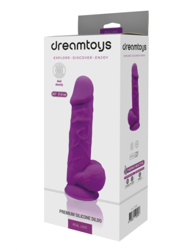 REAL LOVE DILDO CON BOLAS 8.5INCH MORADO