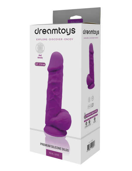 REAL LOVE DILDO CON BOLAS 8.5INCH MORADO