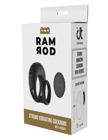 RAMROD FUERTE VIBRADOR COCKRING CON MANDO