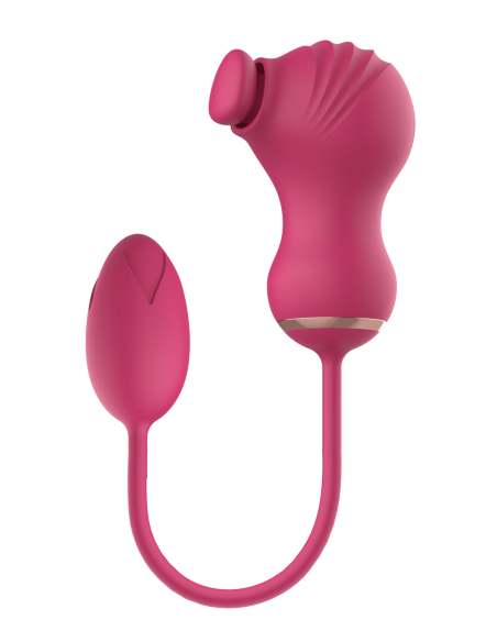 ESSENTIALS FLEXIBLE DUAL ESTIMULADOR Y HUEVO VIBRADOR ROSA