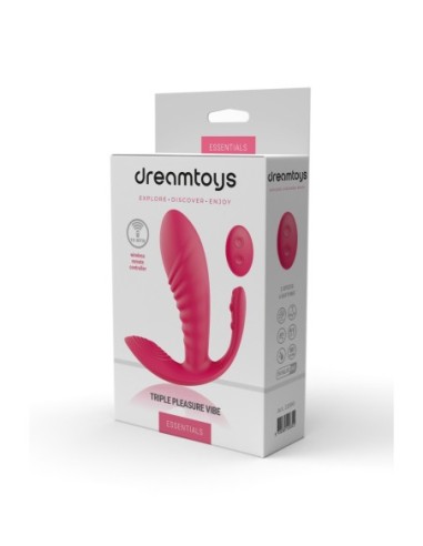 ESSENTIALS VIBRADOR TRIPLE PLACER ROSA