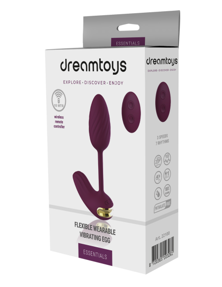 HUEVO VIBRADOR ESSENTIALS WEARABLE FLEXIBLE MORADO