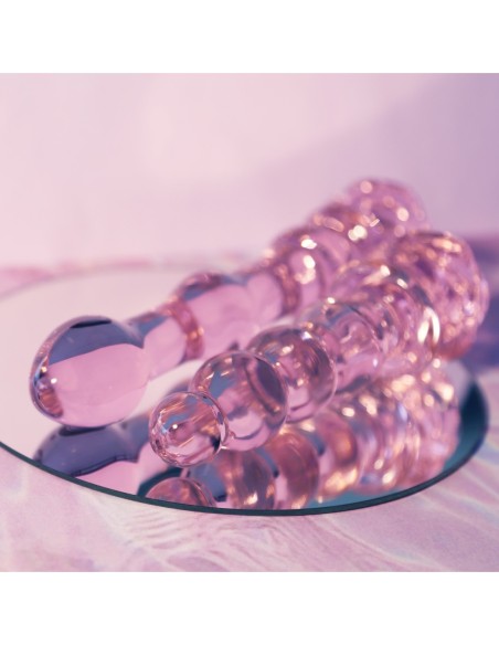 TAPÓN CON CUENTAS DE CRISTAL ESMALTE ROSA