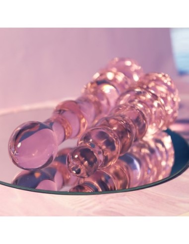TAPÓN CON CUENTAS DE CRISTAL ESMALTE ROSA