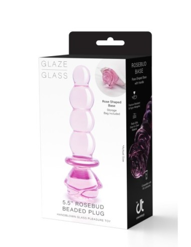 TAPÓN CON CUENTAS DE CRISTAL ESMALTE ROSA