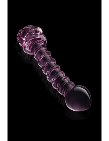 CONSOLADOR PUNTO G ESPIRAL ROSEBUD DE VIDRIO GLAZE