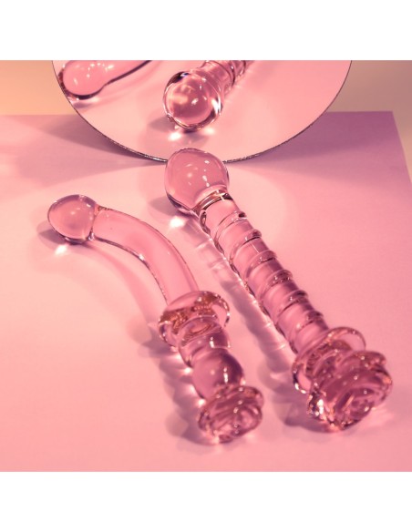 CONSOLADOR PUNTO G ESPIRAL ROSEBUD DE VIDRIO GLAZE