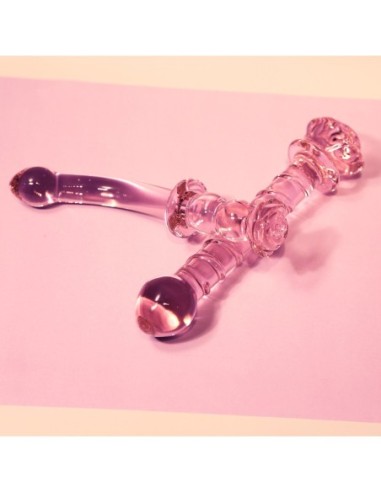 CONSOLADOR PUNTO G ESPIRAL ROSEBUD DE VIDRIO GLAZE