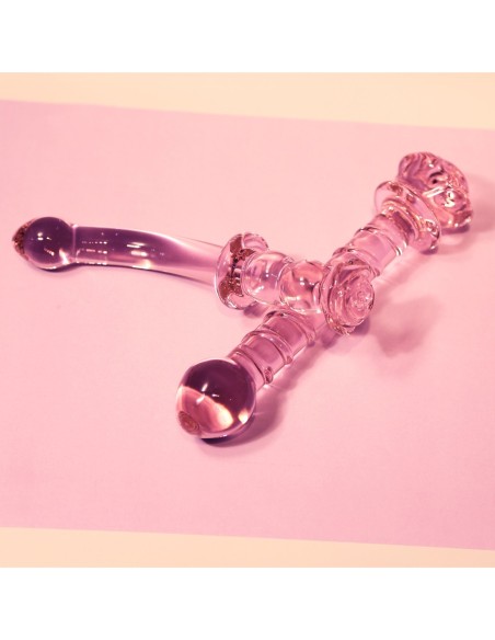 CONSOLADOR PUNTO G ESPIRAL ROSEBUD DE VIDRIO GLAZE