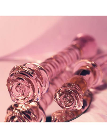CONSOLADOR PUNTO G ESPIRAL ROSEBUD DE VIDRIO GLAZE