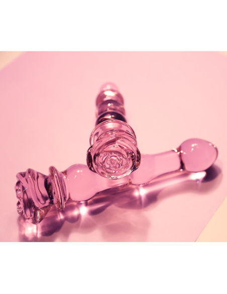 DILDO CON CUENTAS DE VIDRIO GLAZE ROSEBUD