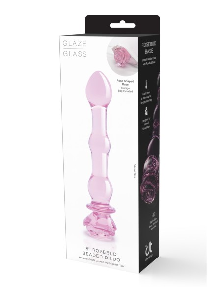 DILDO CON CUENTAS DE VIDRIO GLAZE ROSEBUD