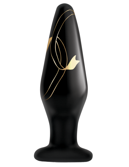 BESOS SECRETOS TAPÓN DE VIDRIO SOPLADO A MANO DE 4,5 PULGADAS NEGRO