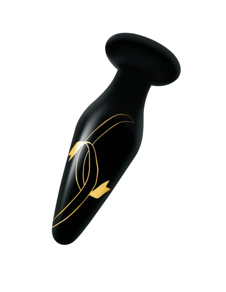 BESOS SECRETOS TAPÓN DE VIDRIO SOPLADO A MANO DE 4,5 PULGADAS NEGRO