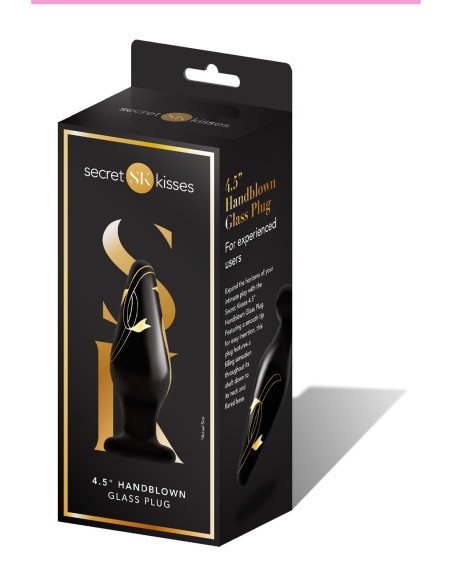 BESOS SECRETOS TAPÓN DE VIDRIO ANCHO SOPLADO A MANO DE 4,5 PULGADAS