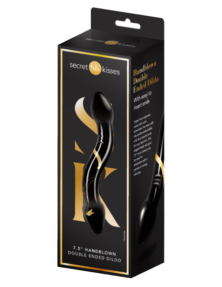 BESOS SECRETOS CONSOLADOR DE DOBLE TERMINACIÓN SOPLADO A MANO DE 7,5 PULGADAS